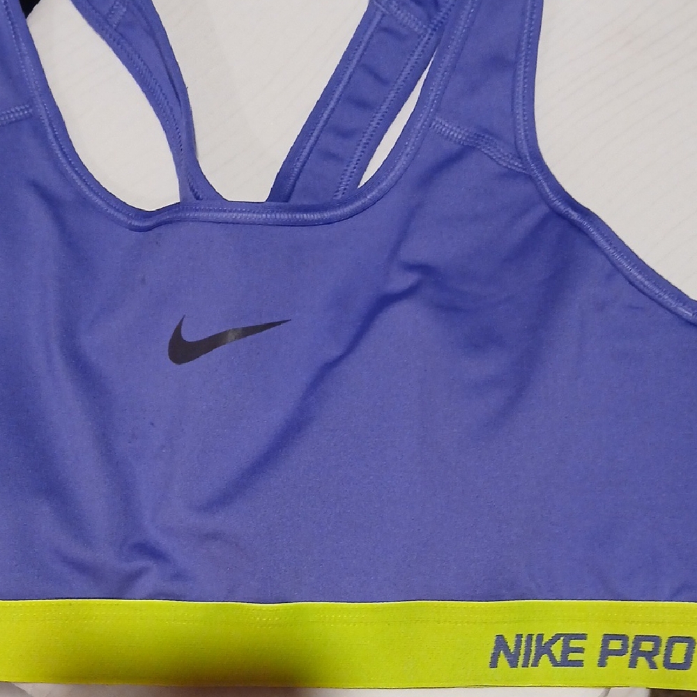 Nike Blue and Yellow Swim Bra with Racerback Design